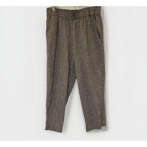 Len Ok Lenok Womens Linen Pants Size XXL Lagenlook Wide Leg Comfort Brown‎